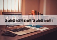 区块链最先落地的公司[区块链领先公司]